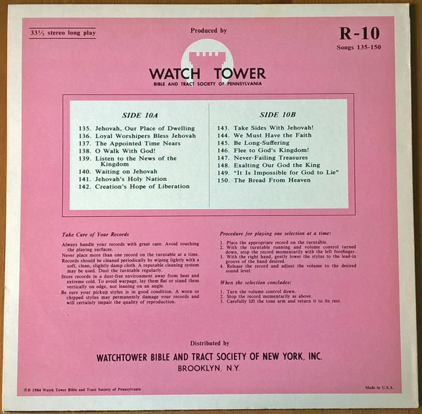 Unknown Artist - Sing Praises To Jehovah Songs 135-150 (LP) - Image 2