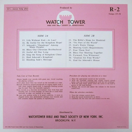 Unknown Artist - Sing Praises To Jehovah Songs 15-31 (LP) - Image 2
