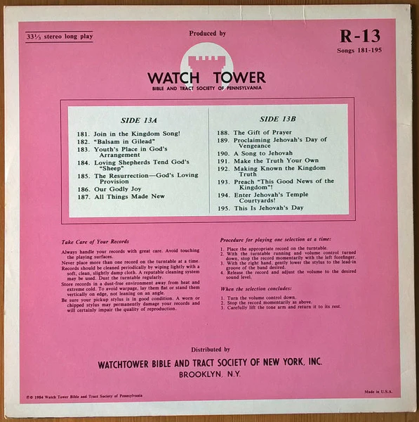 Unknown Artist - Sing Praises To Jehovah Songs 181-195 (LP) - Image 2
