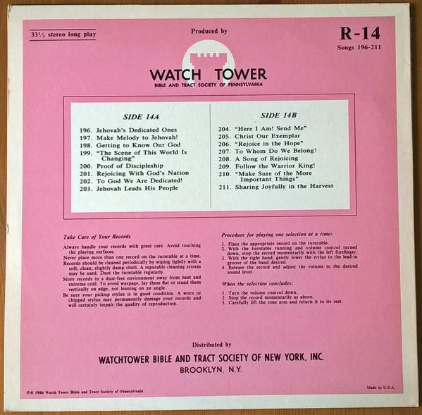 Unknown Artist - Sing Praises To Jehovah Songs 196-211 (LP) - Image 2