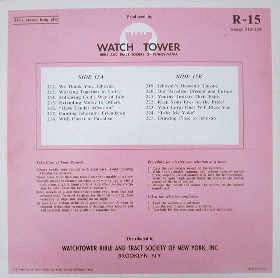 Unknown Artist - Sing Praises To Jehovah Songs 212-225 (LP) - Image 2