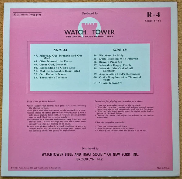 Unknown Artist - Sing Praises To Jehovah Songs 47-61 (LP) - Image 2