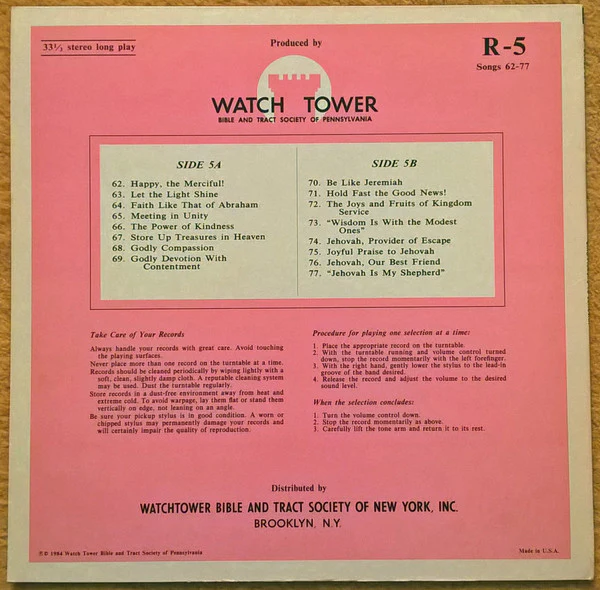 Unknown Artist - Sing Praises To Jehovah Songs 62-77 (LP) - Image 2