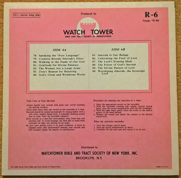 Unknown Artist - Sing Praises To Jehovah Songs 78-90 (LP) - Image 2