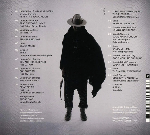 Uone - Balance Presents Uone (2xCD, Mixed) - Image 2