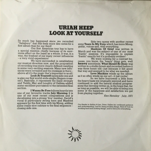 Uriah Heep - Look At Yourself (LP, Album, RP) - Image 5