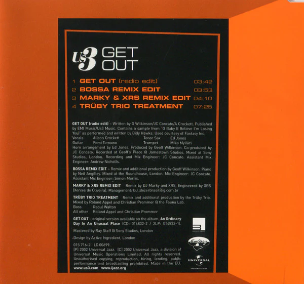 Us3 - Get Out (CD, Maxi) - Image 2