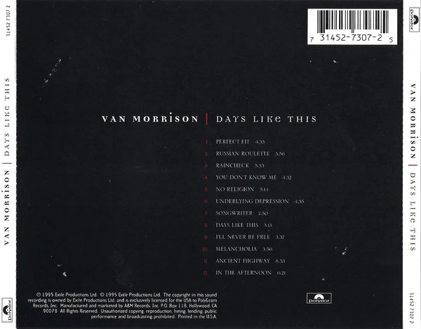 Van Morrison - Days Like This (CD, Album) - Image 2