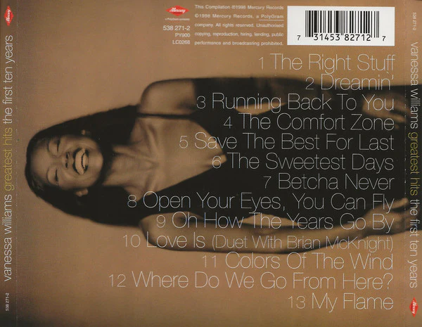 Vanessa Williams - Greatest Hits: The First Ten Years (CD, Comp) - Image 2