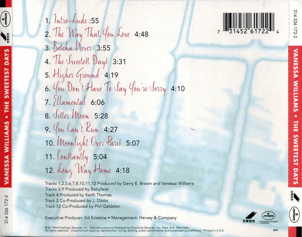Vanessa Williams - The Sweetest Days (CD, Album) - Image 5