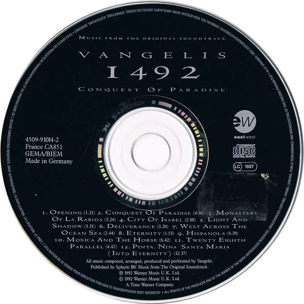 Vangelis - 1492 – Conquest Of Paradise (Music From The Original Soundtrack) (CD, Album) - Image 3