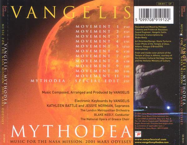 Vangelis - Mythodea (Music For The NASA Mission: 2001 Mars Odyssey) (CD, Album) - Image 2