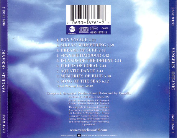 Vangelis - Oceanic (CD, Album) - Image 2
