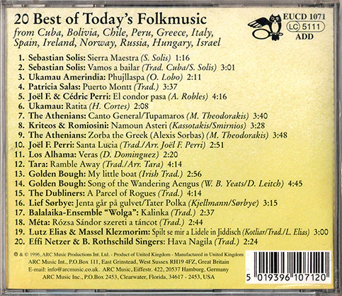 Various - 20 Best Of Today's Folk & World Music (CD, Comp) - Image 2