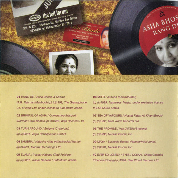 Various - Asha Bhosle Presents: A Place Full Of Ahsa - Asha's Contemporary Fusion Sounds (CD, Album) - Image 2