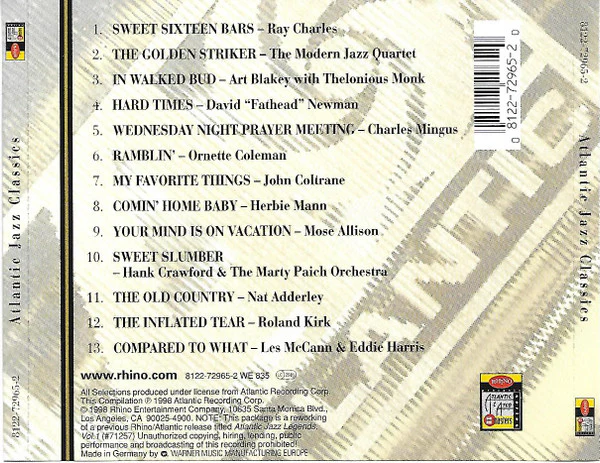 Various - Atlantic Jazz Classics (CD, Comp, RM) - Image 3
