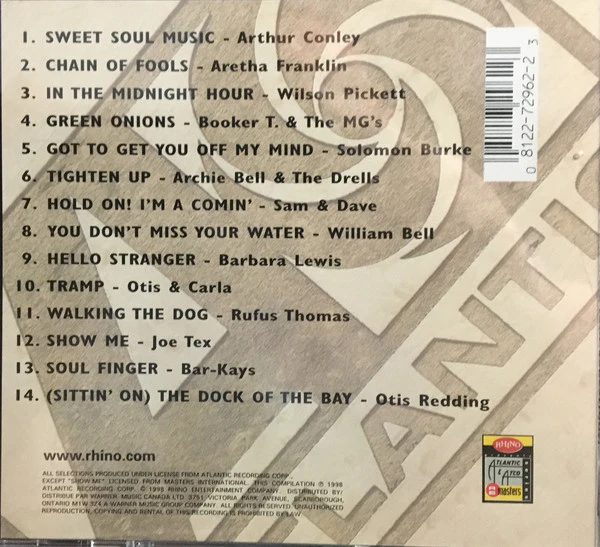 Various - Atlantic Ultimate '60s Soul Sensations! (CD, Album, Comp) - Image 2