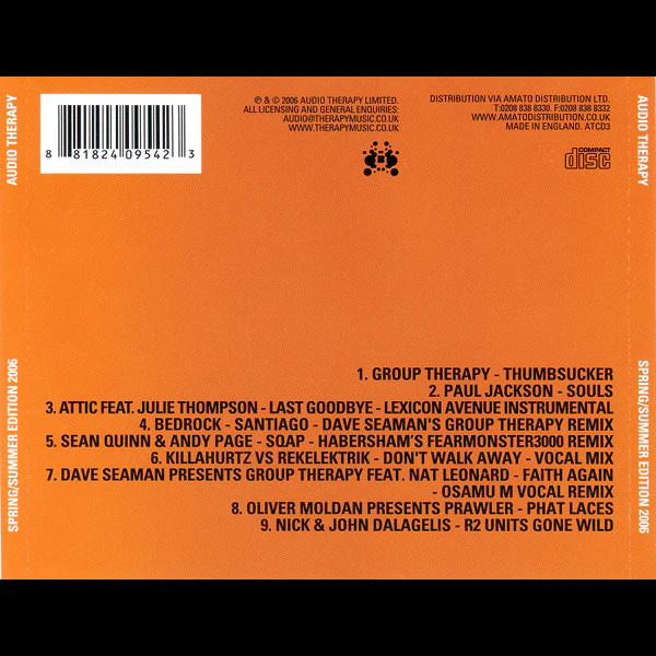 Various - Audio Therapy - Spring/Summer Edition 2006 (CD, Comp) - Image 2