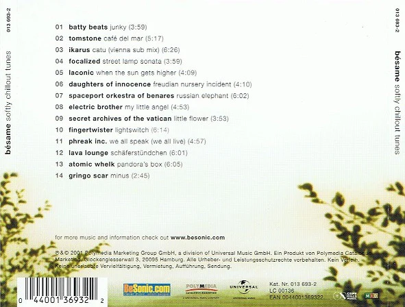 Various - Bésame_Softly Chillout Tunes (CD, Comp) - Image 2