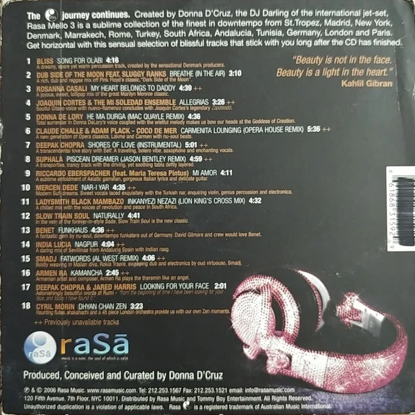 Various By Donna D'Cruz - RasaMello III (CD, Comp, Dig) - Image 2