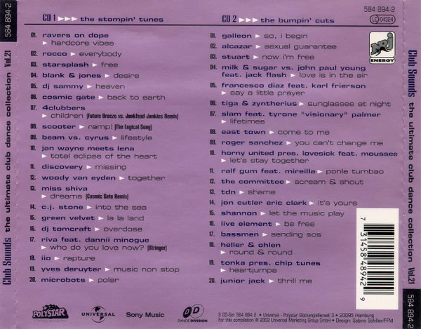 Various - Club Sounds Vol.21 - The Ultimate Club Dance Collection (2xCD, Comp) - Image 2