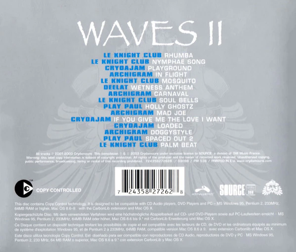 Various - Crydamoure Presents Waves II (CD, Comp, Copy Prot., Mixed) - Image 2