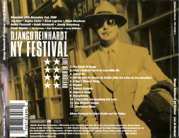 Various - Django Reinhardt NY Festival Live At Birdland (CD, Album) - Image 2