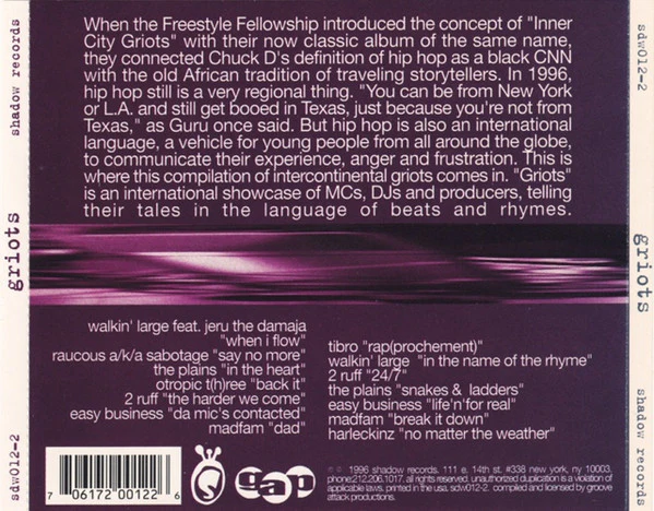 Various - Griots (CD, Comp) - Image 3