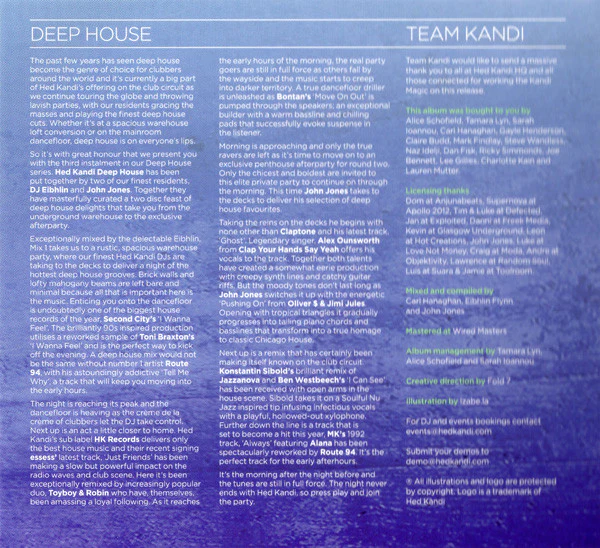 Various - Hed Kandi: Deep House (2xCD, Comp, Mixed) - Image 5