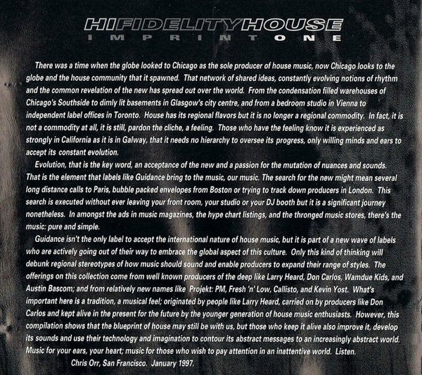 Various - Hi-Fidelity House Imprint One (CD, Comp) - Image 2