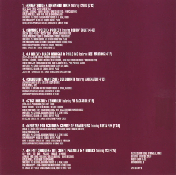 Various - Hostile 2000 - Dans La Cour Des Grands - Volume 1 (CD, MiniAlbum, Comp) - Image 5
