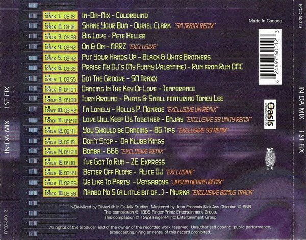 Various - In-Da-Mix 1st Fix (CD, Comp, Mixed) - Image 5