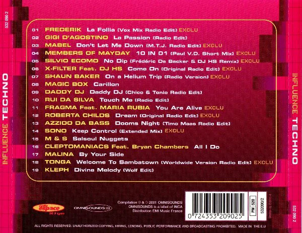 Various - Influence Techno (CD, Comp) - Image 4