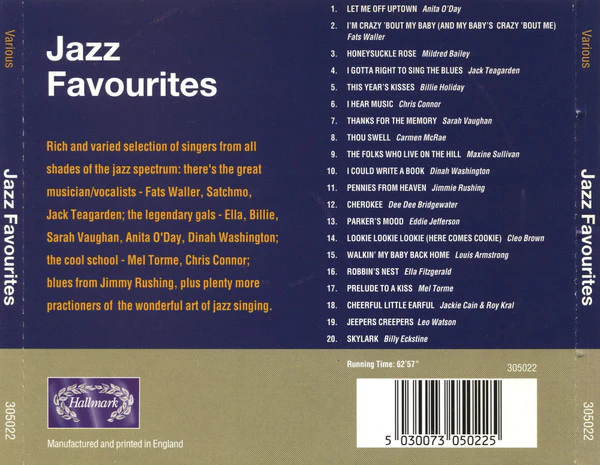 Various - Jazz Favourites (Featuring 20 Great Jazz Singers) (CD, Comp) - Image 2