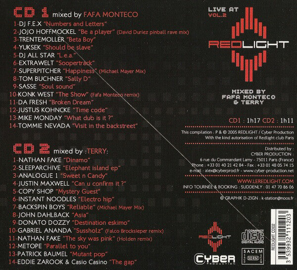 Various - Live at Redlight Vol. 2 (2xCD, Comp, Mixed) - Image 2