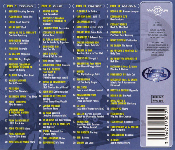 Various - Mega Techno 8 (4xCD, Comp) - Image 2