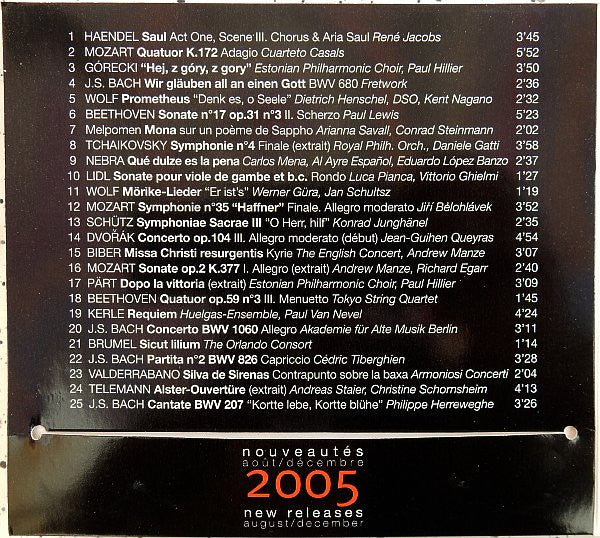Various - Nouveautés Harmonia Mundi Août/Décembre 2005 - August/December New Releases (CD, Comp, Promo, Smplr) - Image 3