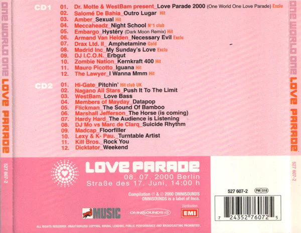 Various - One World One Love Parade - The Compilation 2000 (2xCD, Comp) - Image 2