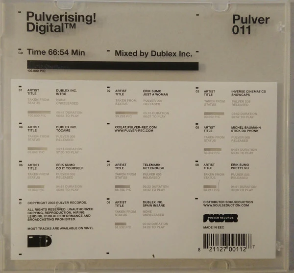 Various - Pulverising! Digital (CD, Mixed) - Image 3