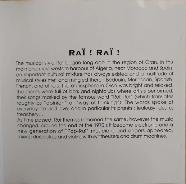 Various - Raï ! Raï ! Vol. 2 (CD) - Image 5