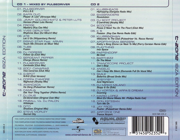 Various - T-Zone - Ibiza Edition (CD, Mixed + CD, Comp) - Image 2