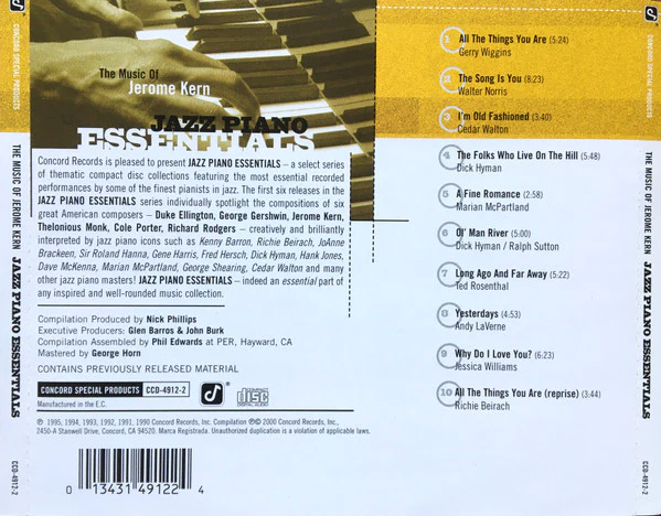 Various - The Music Of Jerome Kern - Jazz Piano Essentials (CD, Comp) - Image 2