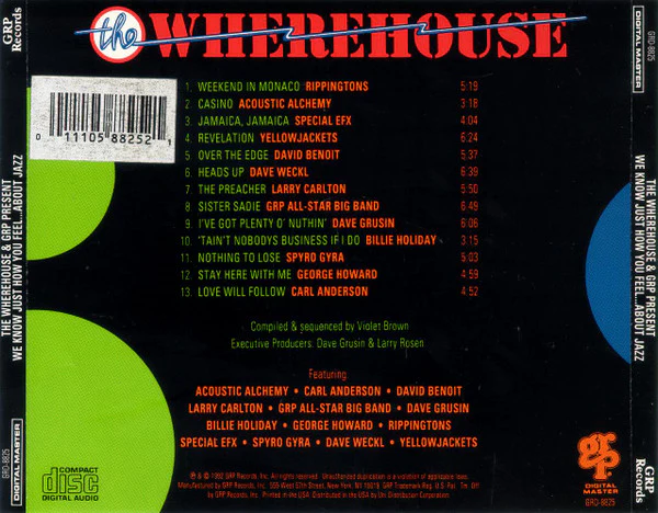 Various - The Wherehouse & GRP Present We Know Just How You Feel ... About Jazz The Jazz Sampler (CD, Comp) - Image 2