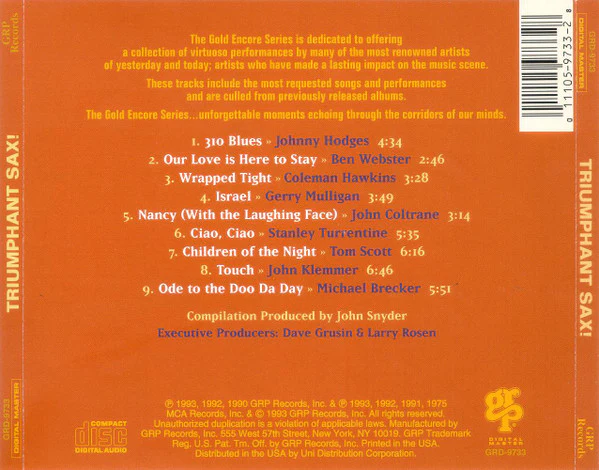 Various - Triumphant Sax! (CD, Comp) - Image 2