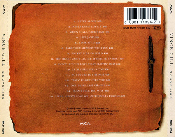 Vince Gill - Souvenirs (CD, Comp) - Image 2