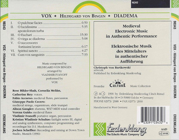 VOX (3) - Diadema - Hildegard Von Bingen (CD, Album) - Image 3
