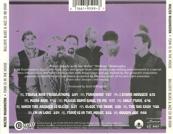 Walter "Wolfman" Washington & The Roadmasters (2) - Funk Is In The House (CD, Album) - Image 3
