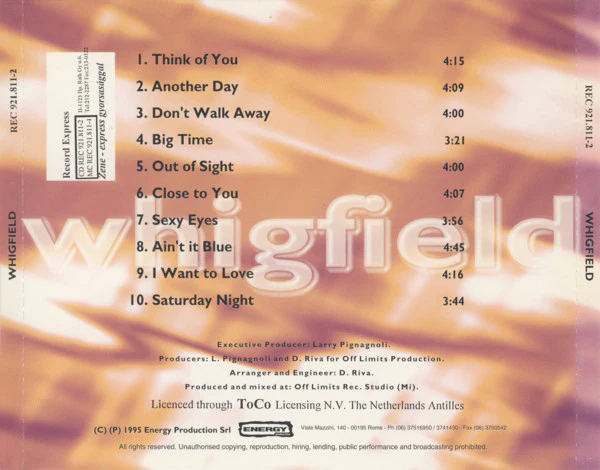Whigfield - Whigfield (CD, Album) - Image 4