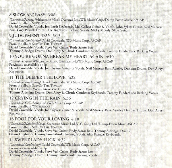 Whitesnake - Greatest Hits (CD, Comp) - Image 5