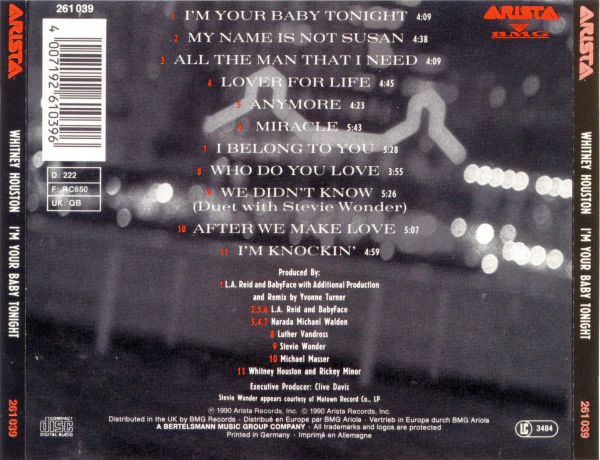 Whitney Houston - I'm Your Baby Tonight (CD, Album) - Image 2